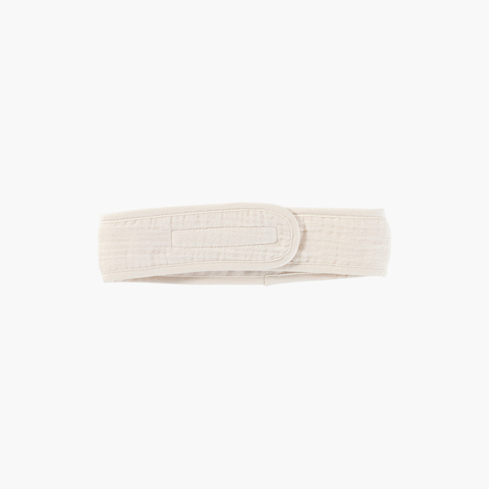 Natural white organic cotton and cotton gauze headband