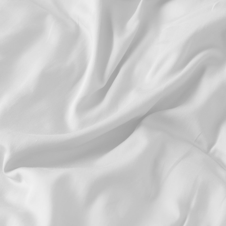 Quartz Organic Washed Satin Cotton Duvet Cover in White