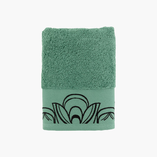 AZULEJOS green cotton towel