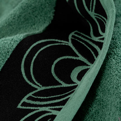 AZULEJOS green cotton towel