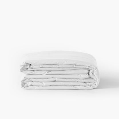 Neo white cotton percale duvet cover