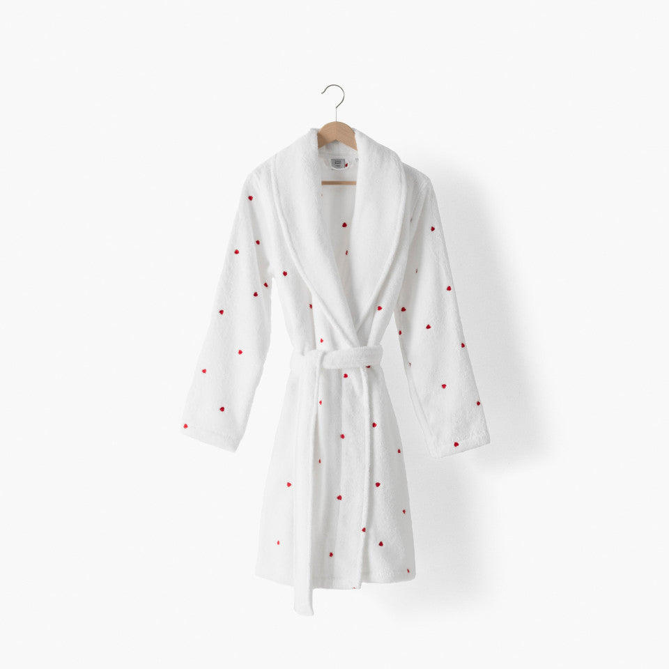 Adore white cotton shawl collar women's bathrobe