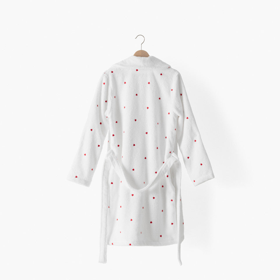 Adore white cotton shawl collar women's bathrobe