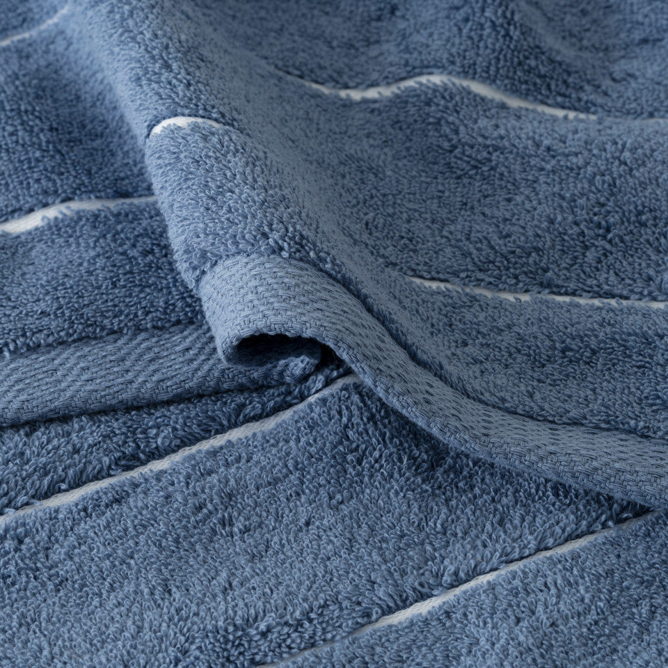 Hypnotic indigo cotton guest towel