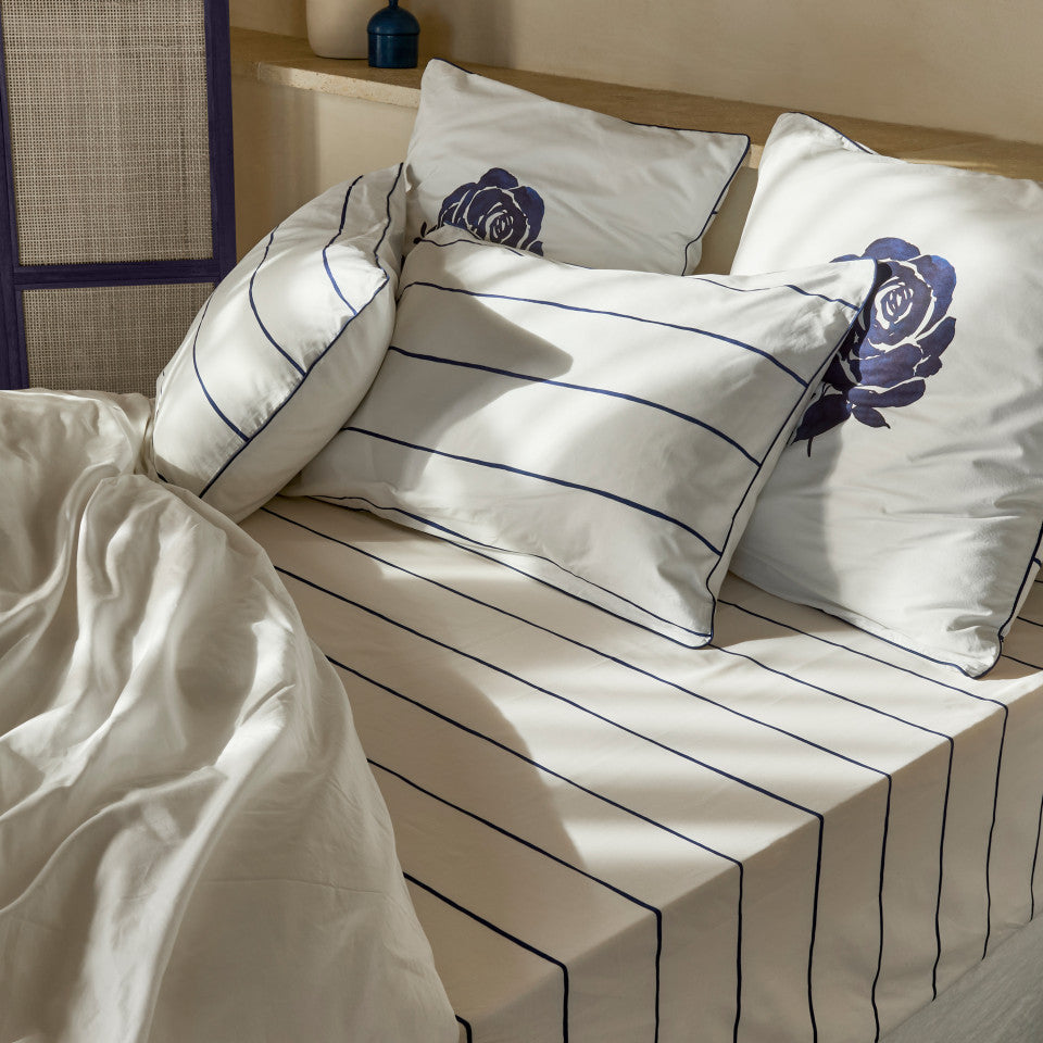 Rosablue cotton reversible duvet cover