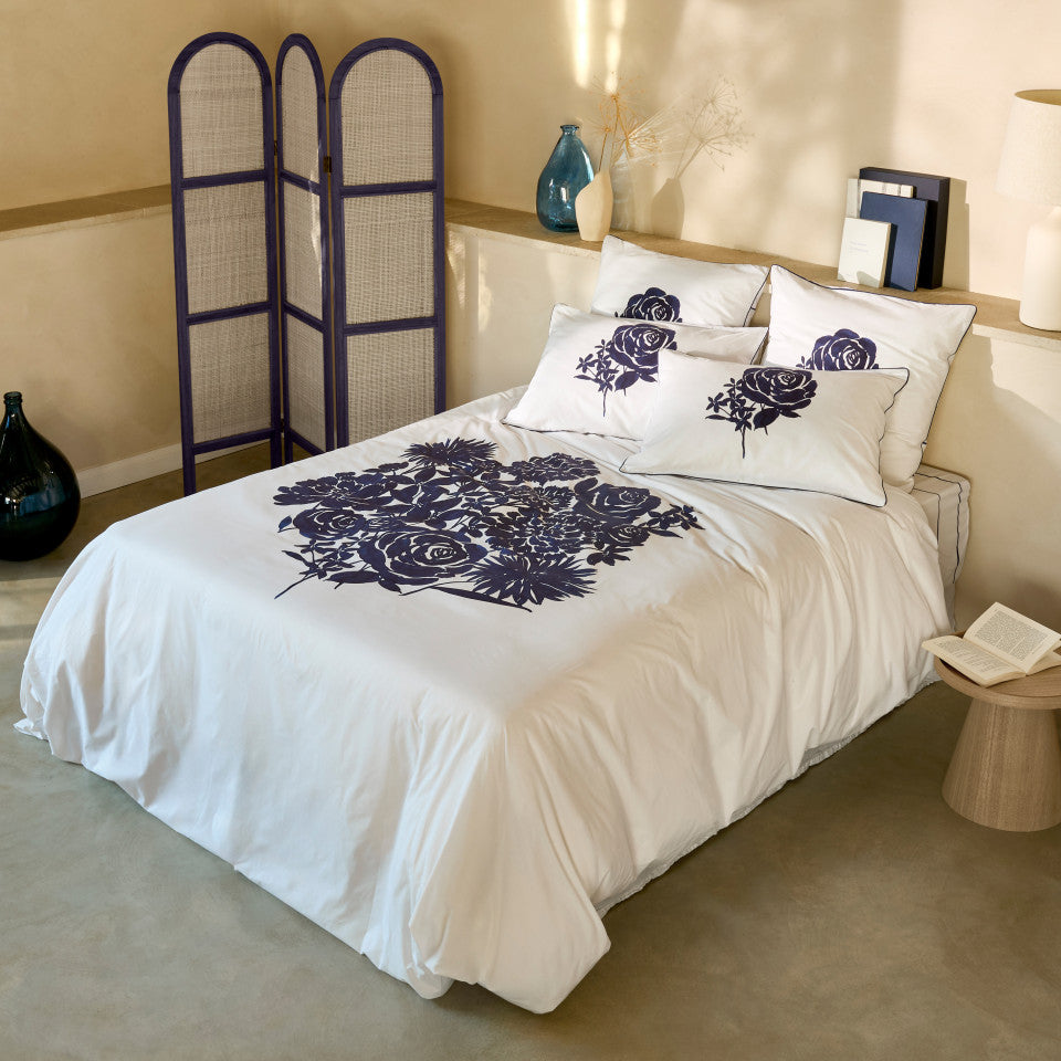 Rosablue cotton reversible duvet cover
