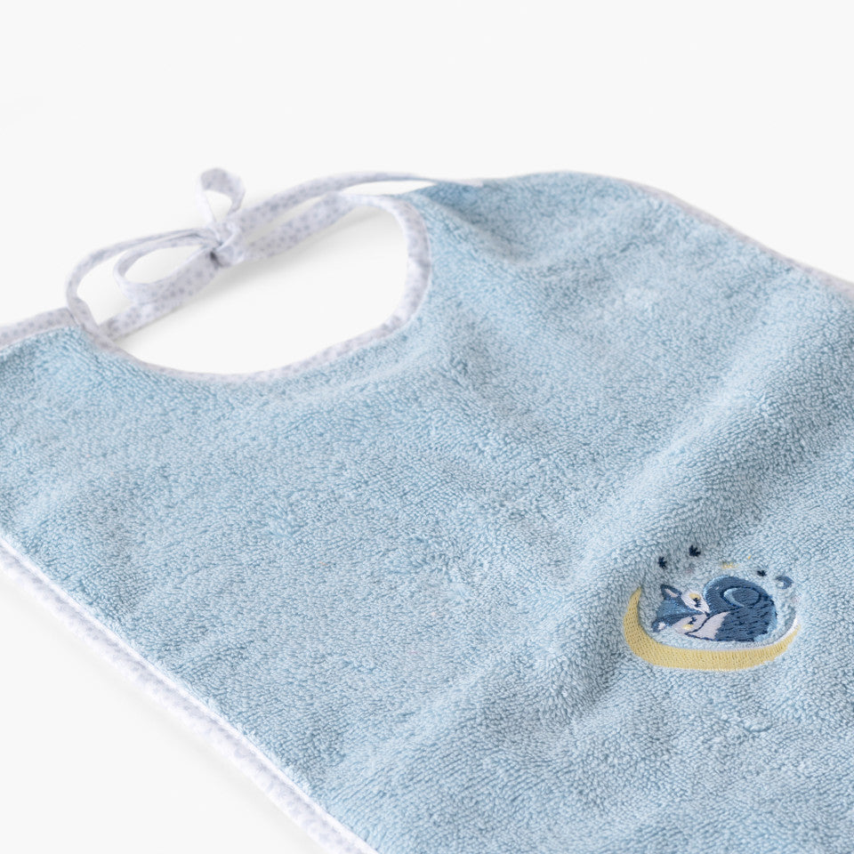 Organic cotton bib Illumine polar blue