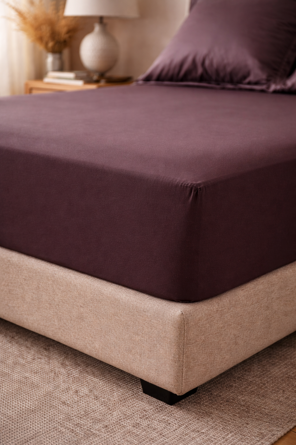 MAESTRO ebene fitted sheet cotton satin