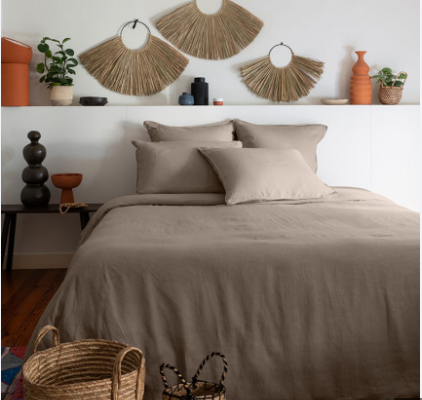 NEO taupe percale cotton duvet cover