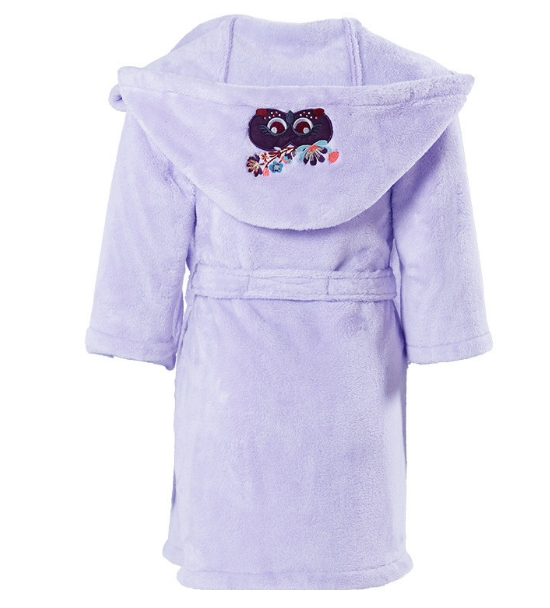 ANOUCHKA pale purple children's hooded fleece dressing gown
