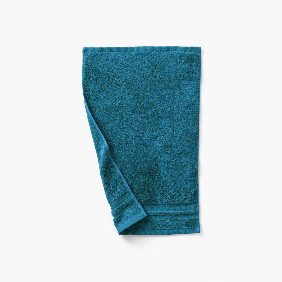 Lola II Peacock Blue Cotton Guest Towel