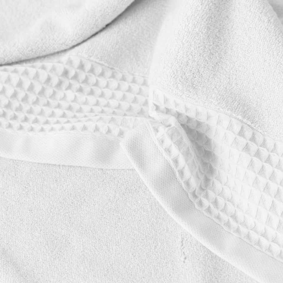 Source white organic cotton terry bath towel