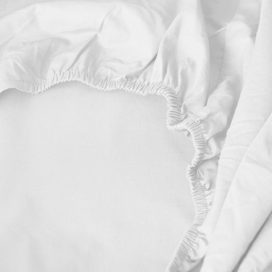 Neo White Cotton Percale Fitted Sheet