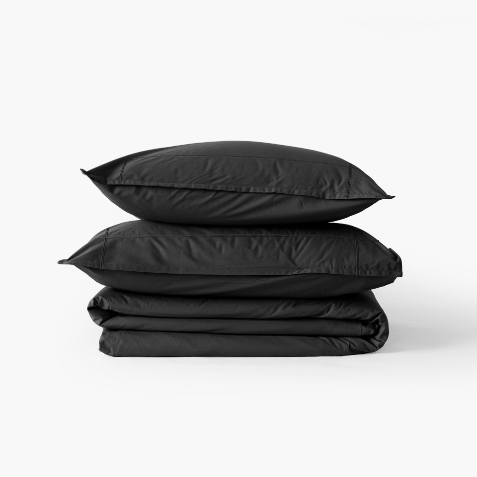 NEO anthracite percale cotton duvet cover