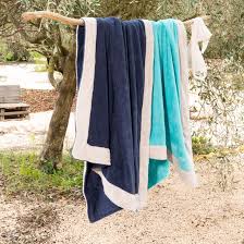 Greg navy cotton beach towel