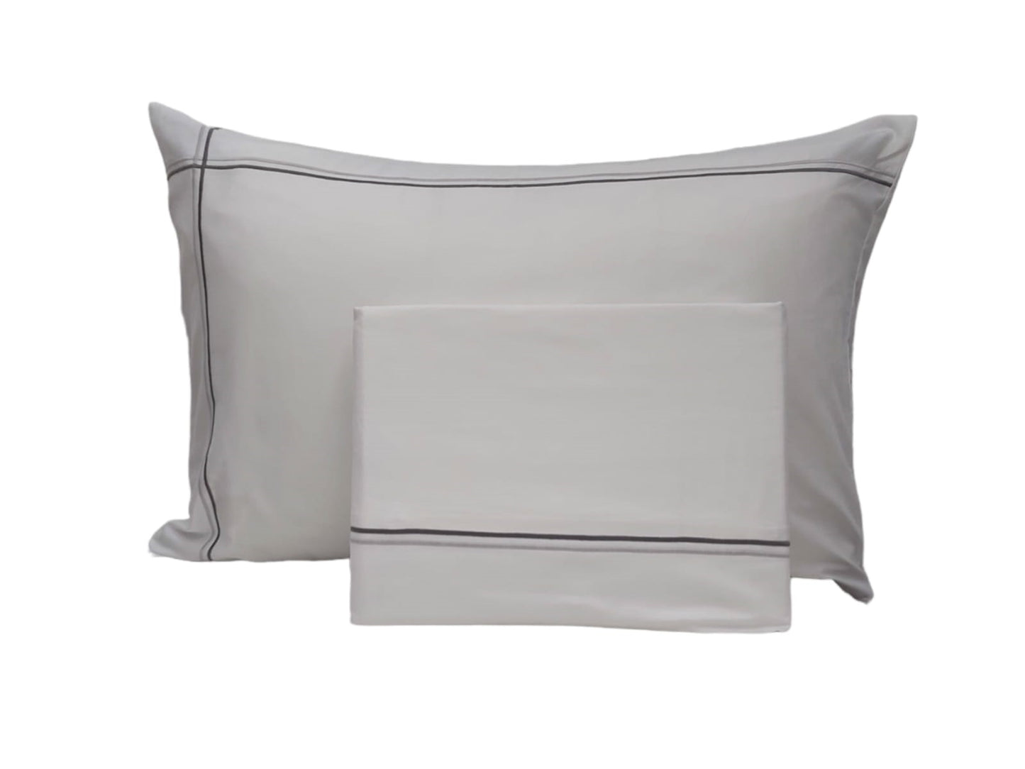 LANIA cotton full bed set white/light grey