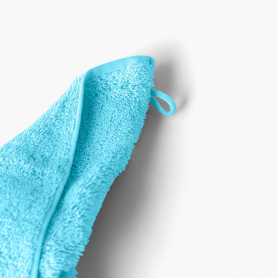 Lola II turquoise cotton washcloth