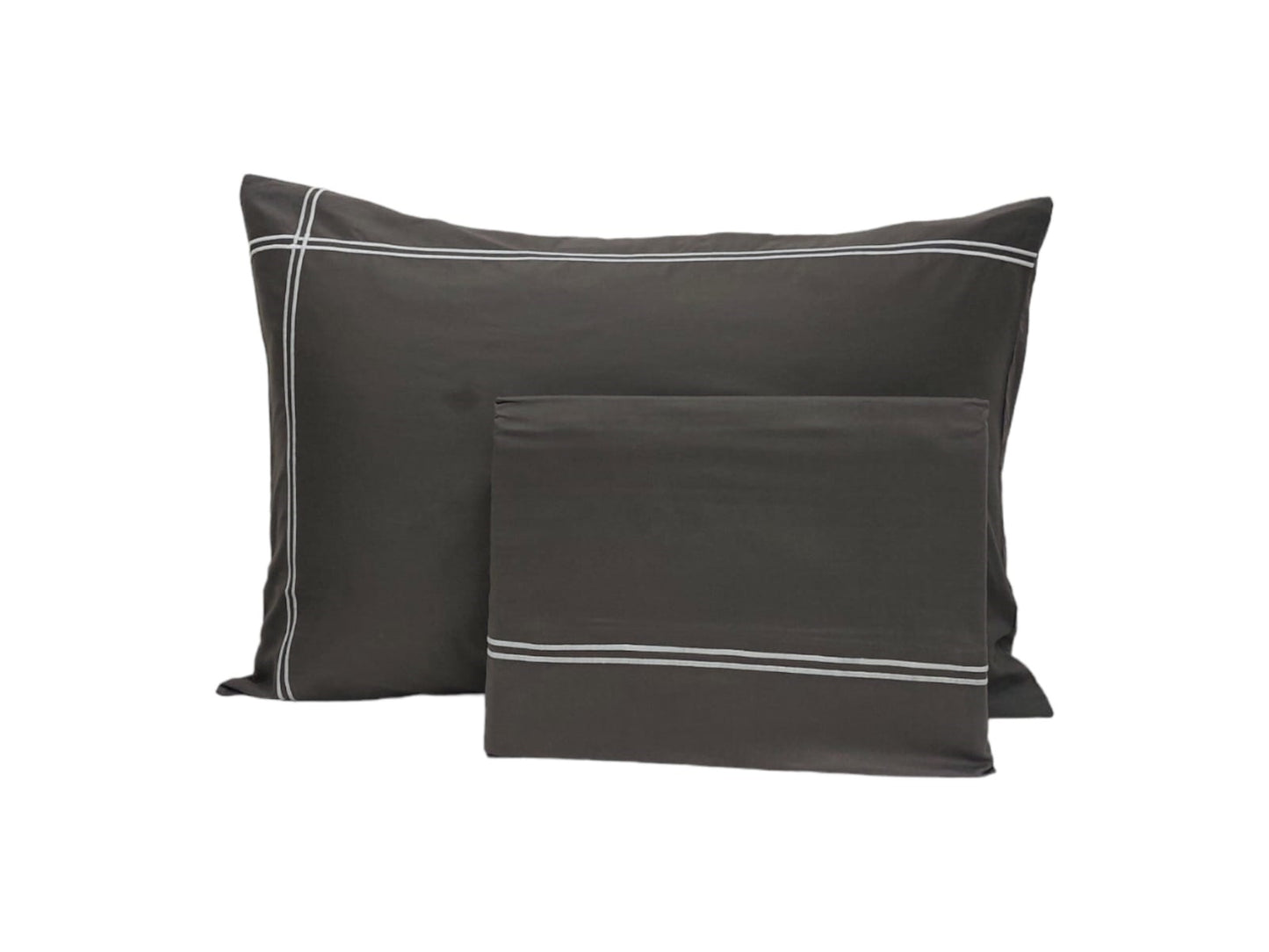 LYKIA cotton full bed set anthracite/white
