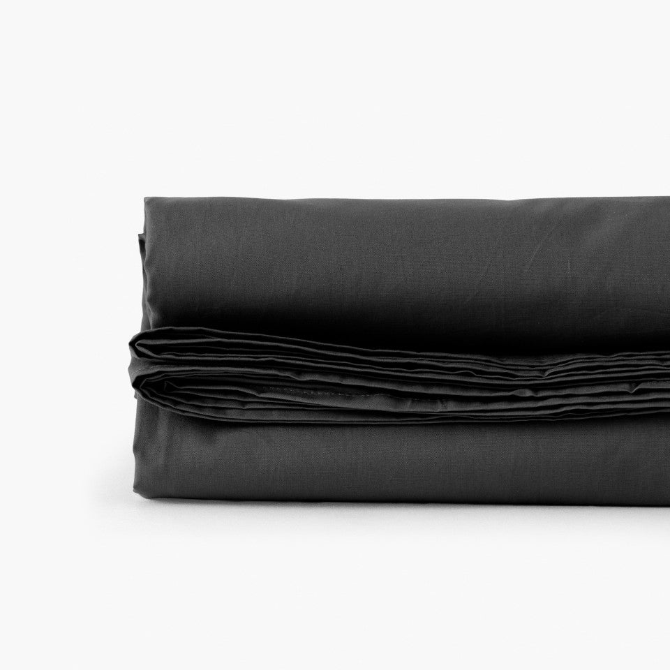 Neo anthracite cotton percale bed sheet