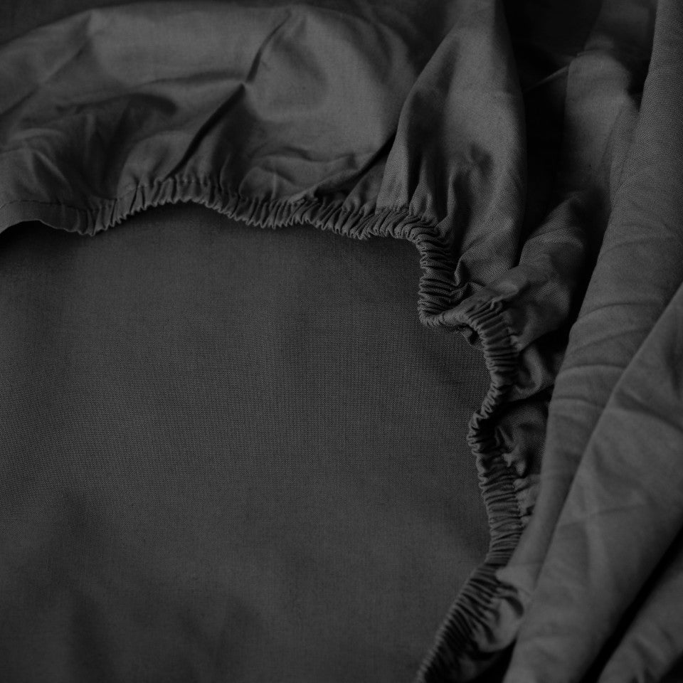 NEO anthracite fitted sheet percale cotton