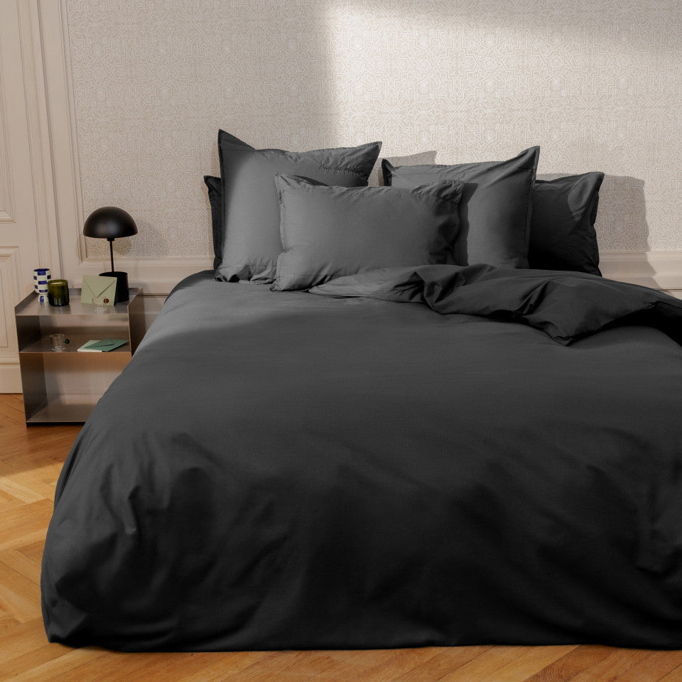 NEO anthracite rectangle pillowcase percale cotton