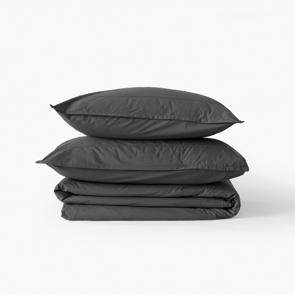 NEO anthracite rectangle pillowcase percale cotton
