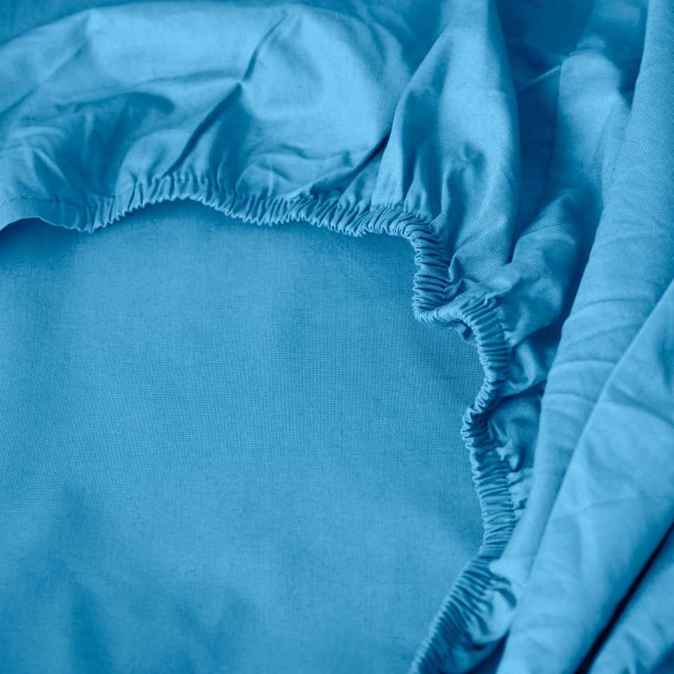Neo azure cotton percale fitted sheet
