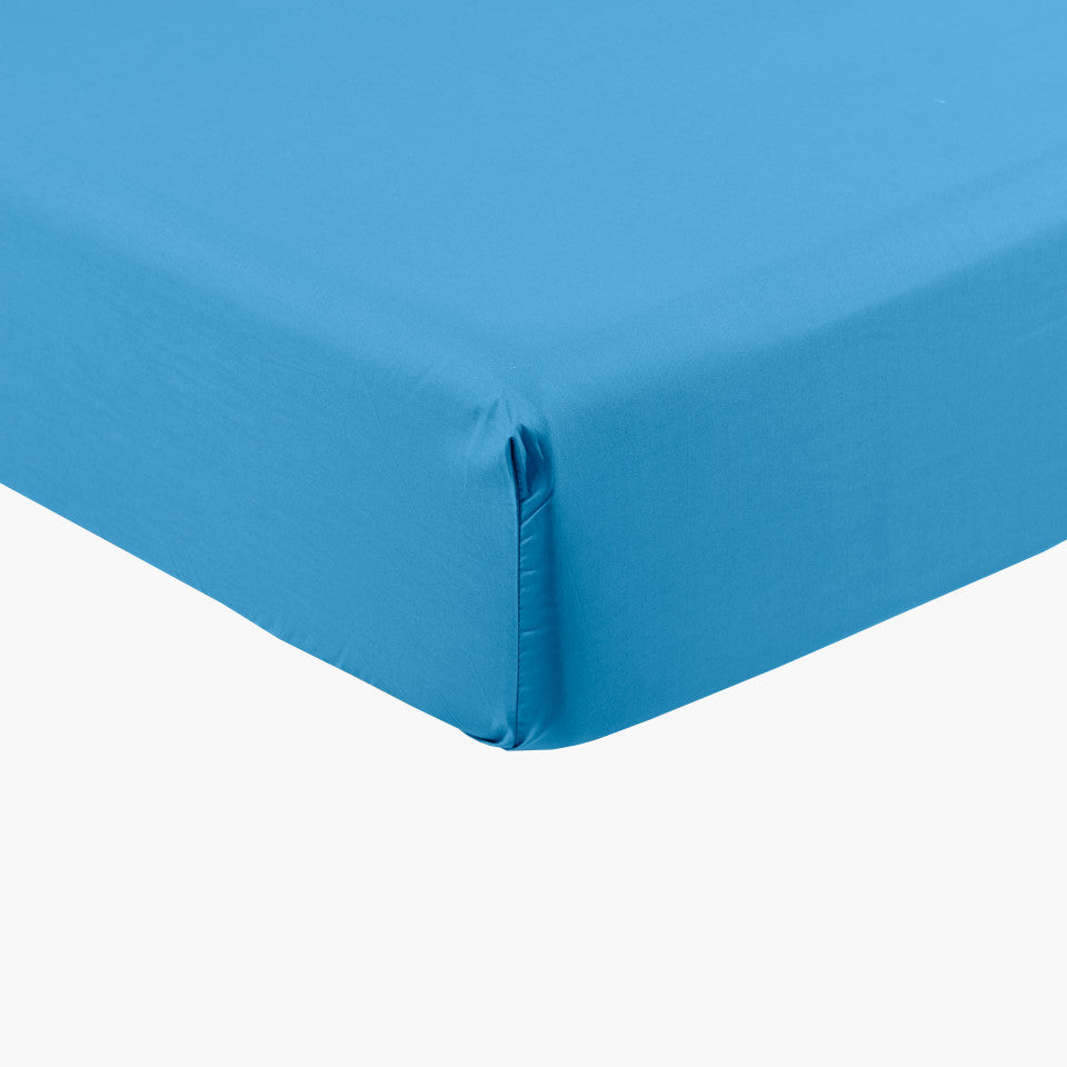 Neo azure cotton percale fitted sheet