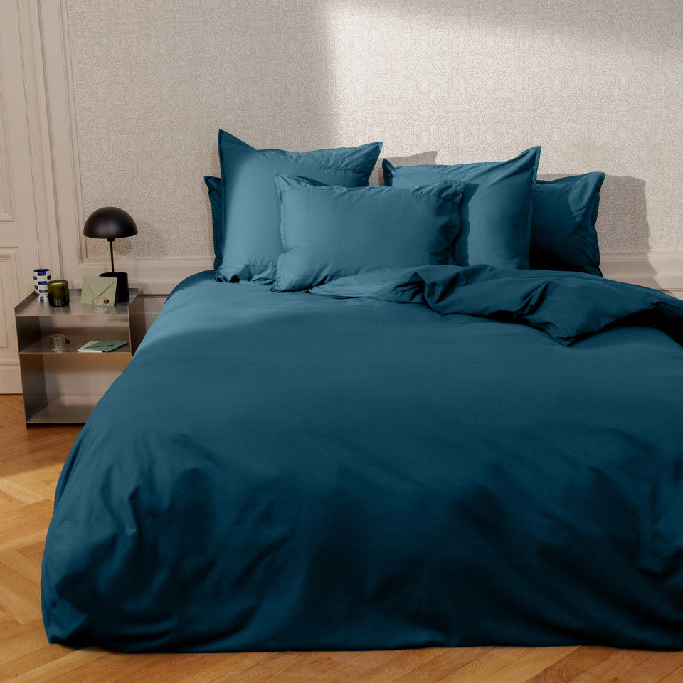 NEO prussian blue square pillow case percale cotton