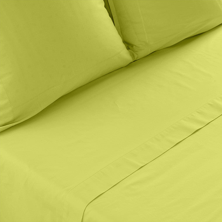 NEO vert fitted sheet percale cotton