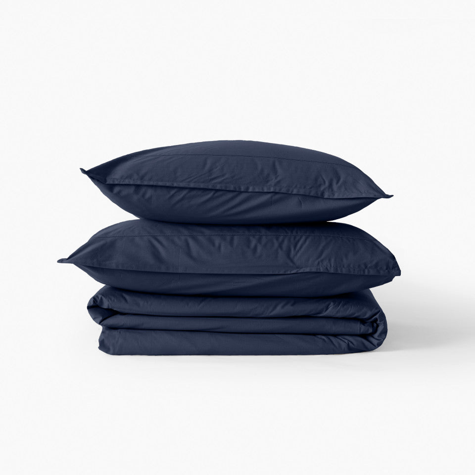 Neo navy cotton rectangular pillowcase