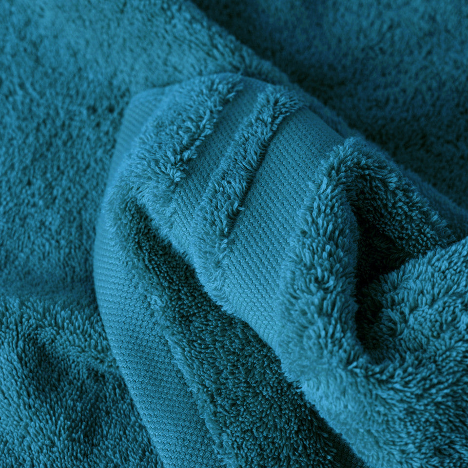 Lola II Peacock Blue Cotton Hand Towel