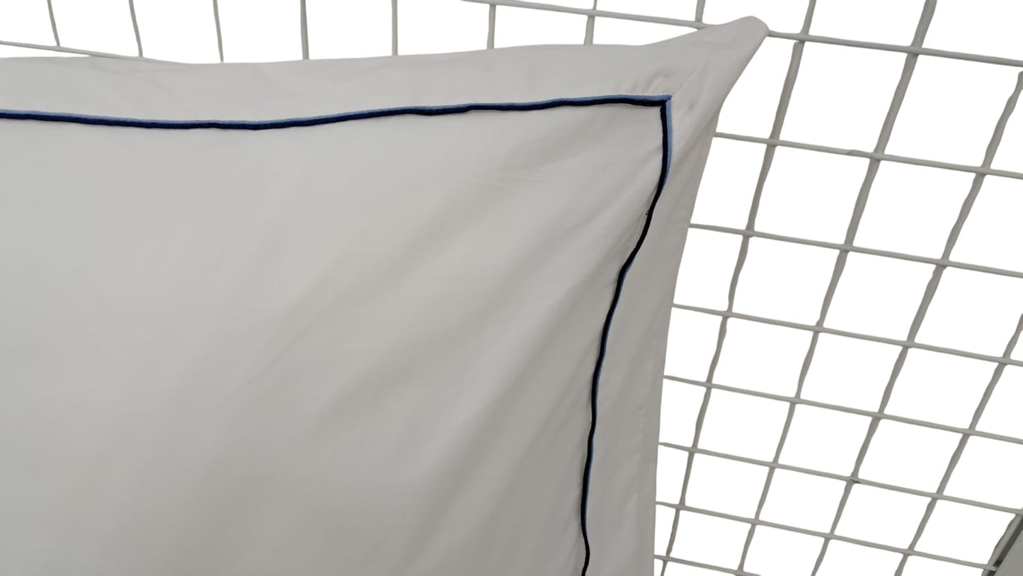 HOTEL cotton full bed set piping blue