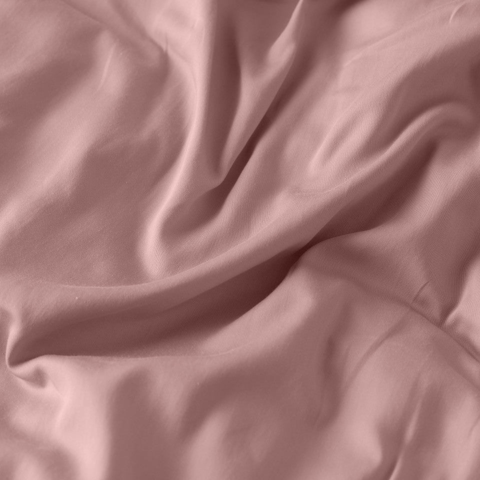 Quartz blush organic washed cotton satin duvet cover