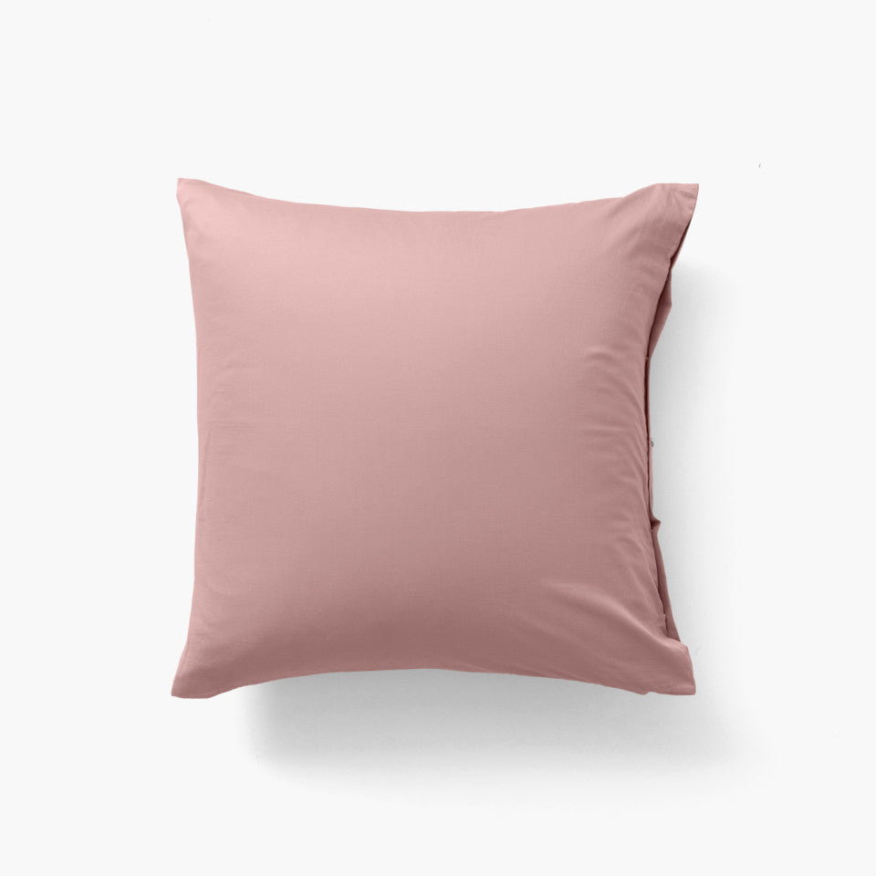 Quartz blush organic washed cotton satin square pillowcase