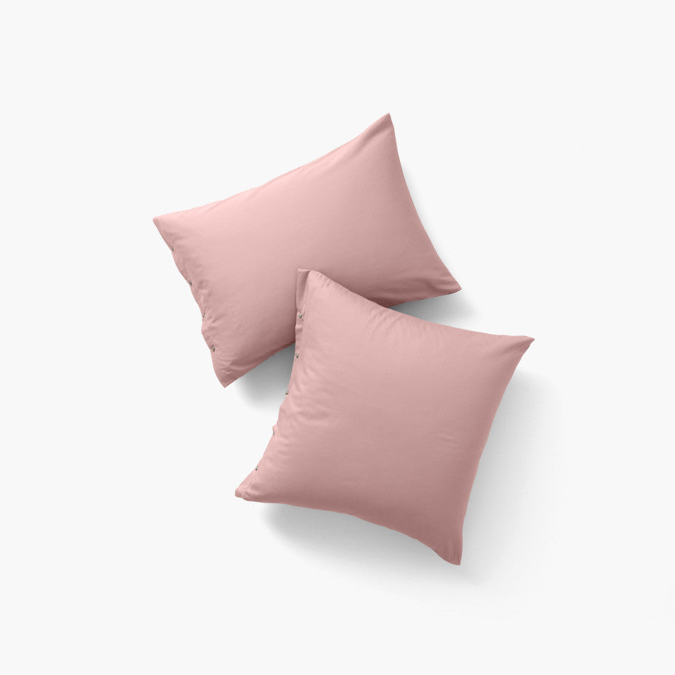 Quartz blush organic washed cotton satin square pillowcase