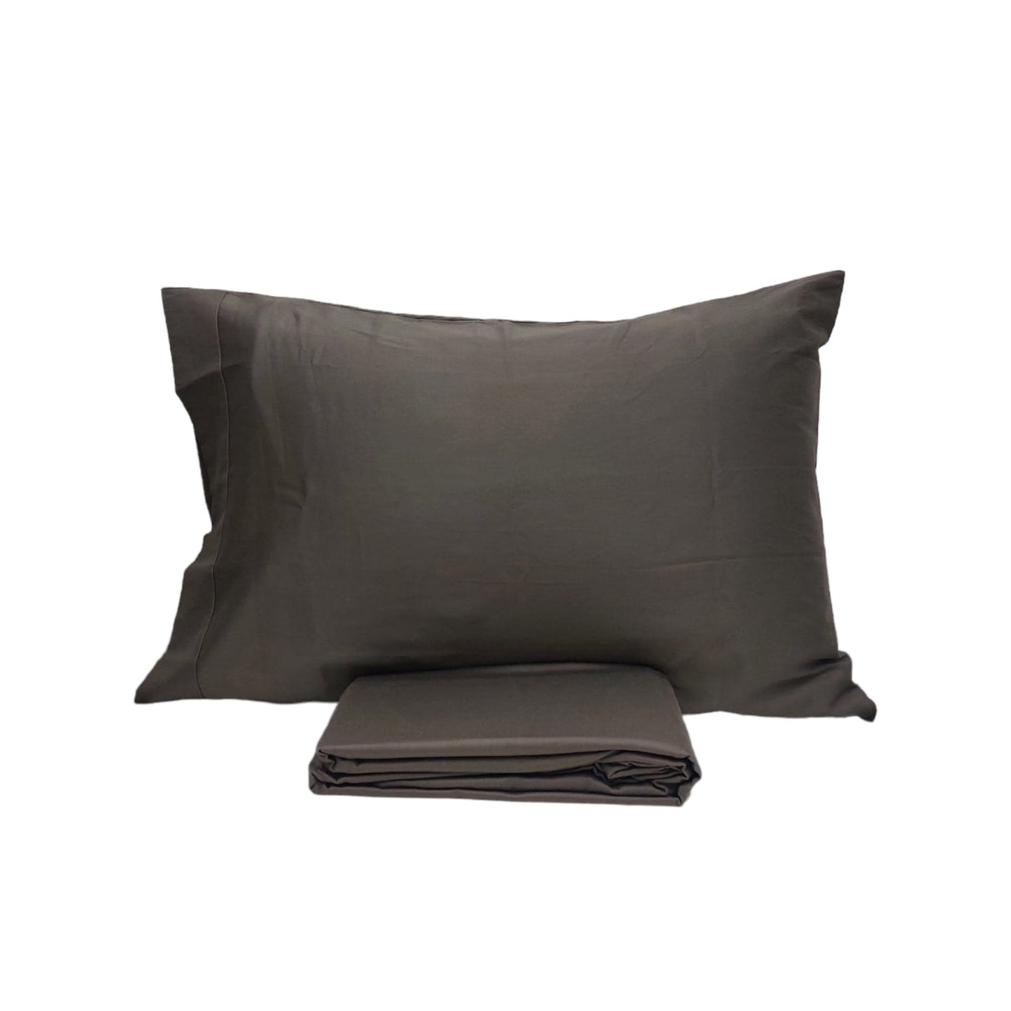 REYA cotton fitted sheet dark taupe