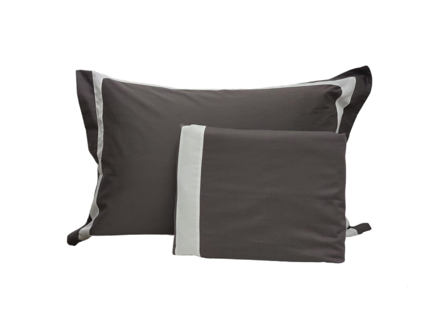 ARTISANAL sateen cotton full bed set anthracite/white