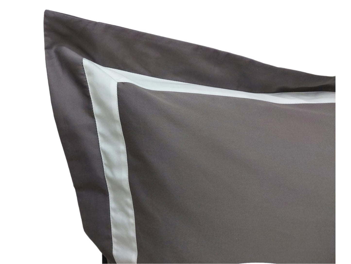 ARTISANAL sateen cotton full bed set anthracite/white