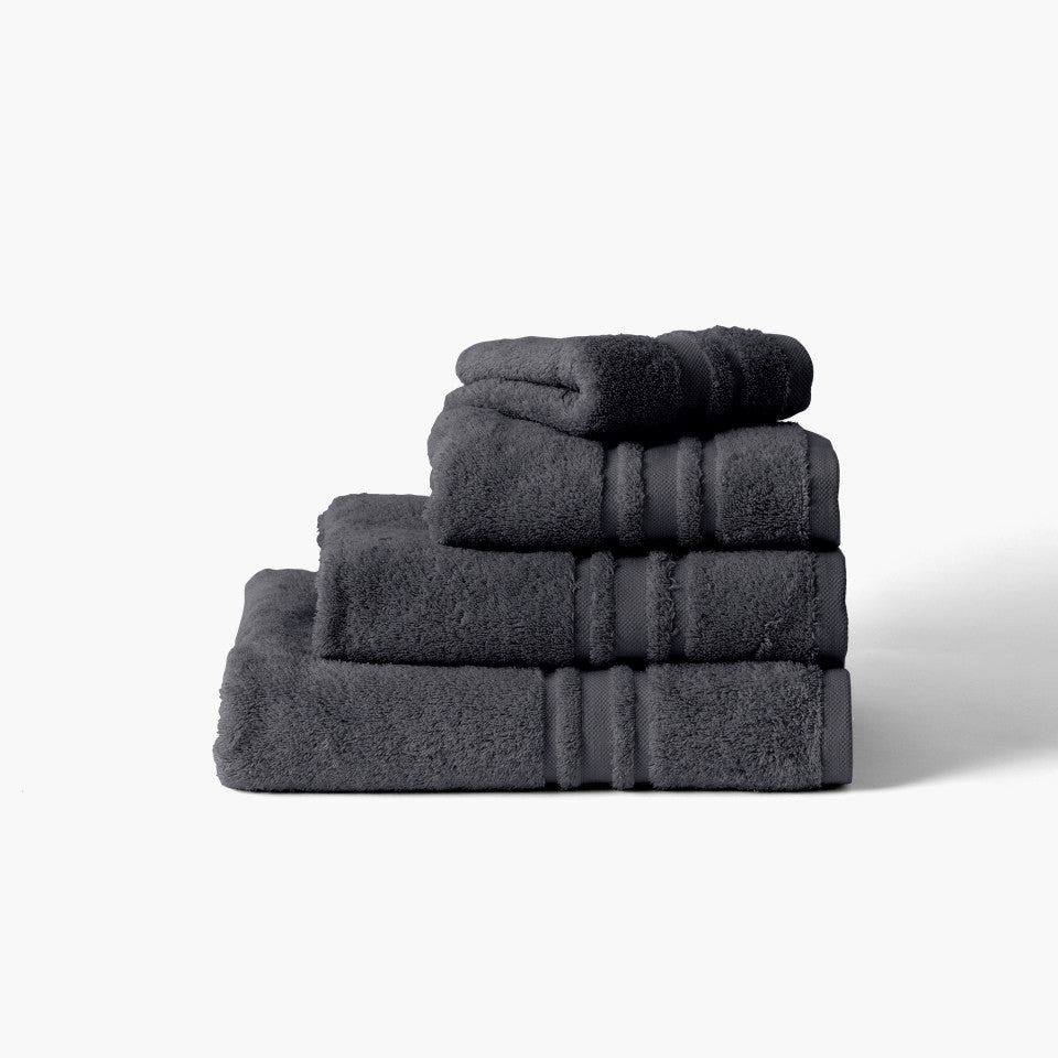 Lola II slate gray cotton hand towel