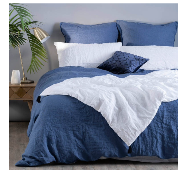 SONGE washed linen and cotton quilt anthracite