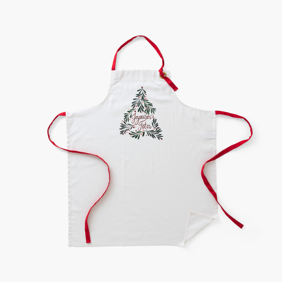 TRADITION ecru cotton kitchen apron