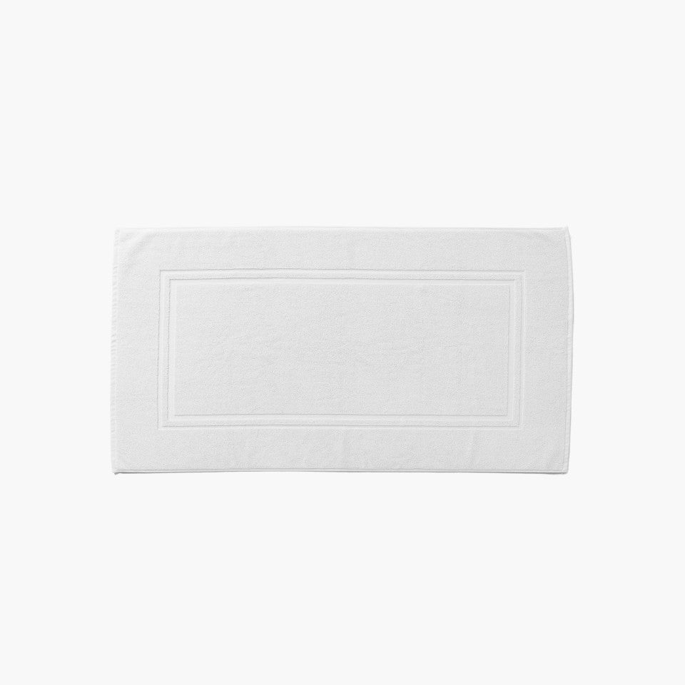 Lola II white cotton bath mat