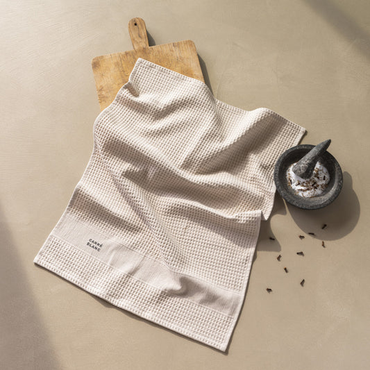 Signature beige cotton kitchen towel