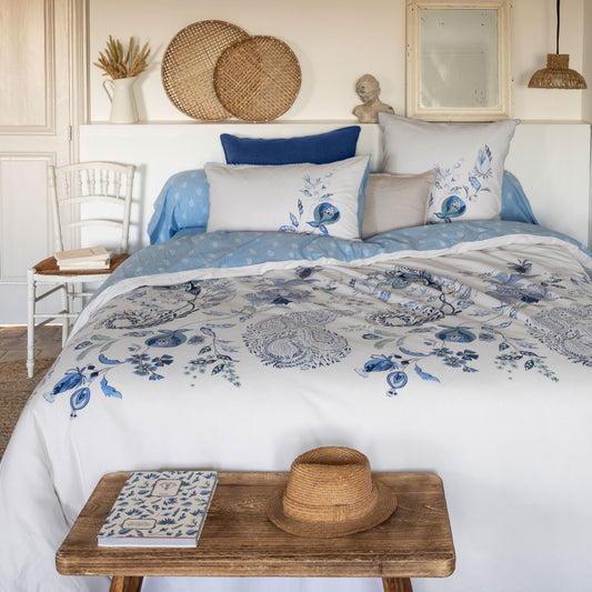 Madeleine washed linen and cotton reversible duvet cover