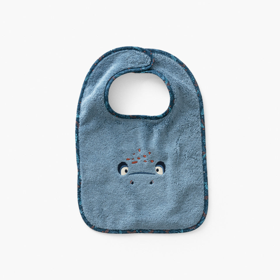 Happyful sky blue cotton bib
