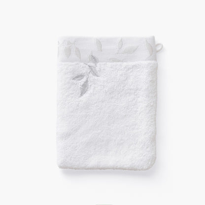 Equinoxe neige cotton and bamboo viscose wash mitt