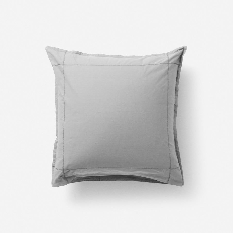 Neo grey cotton percale square pillowcase