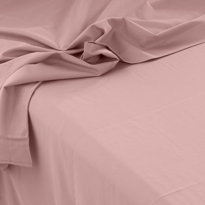 Quartz blush organic washed cotton sateen bed sheet