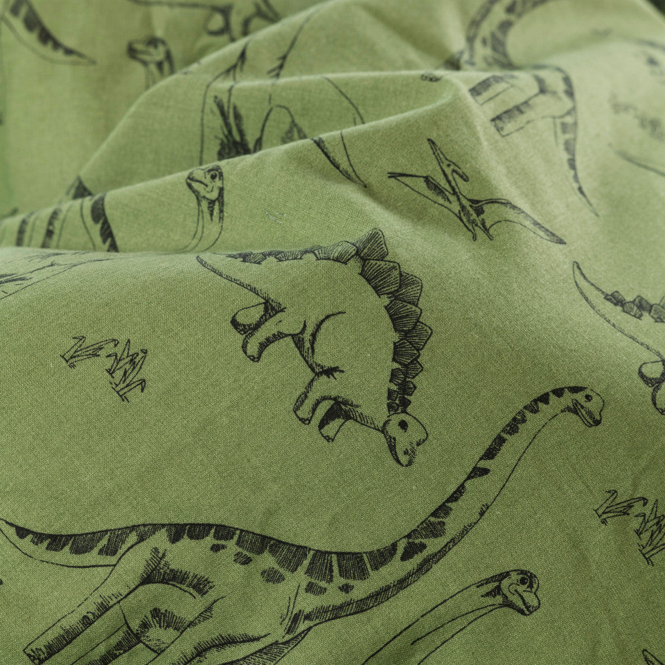 DINOTOPI kaki pure organic cotton reversible kids duvet cover